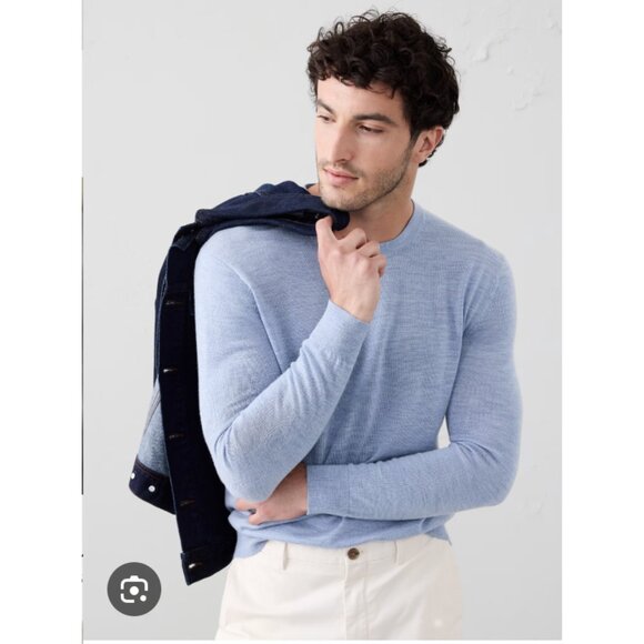 Banana Republic Men's Oceano Merino Wool and Linen Crewneck Sweater Size M - Picture 1 of 7